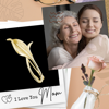 Złota broszka liść srebro pozłacane - prezent dla mamy, babci